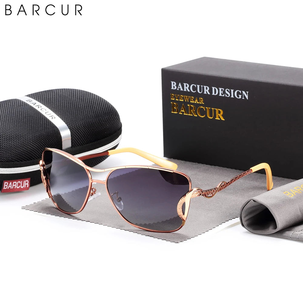 Barcur-óculos de sol femininos, óculos oversized, óculos polarizadores, lente gradiente, proteção uv400