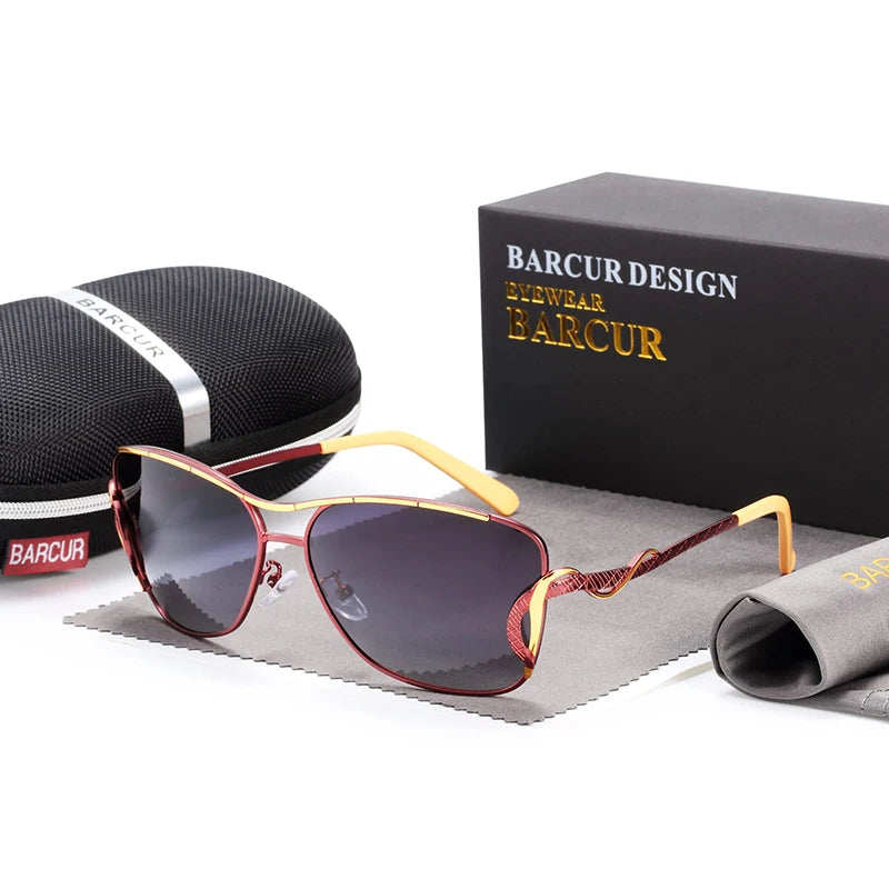 Barcur-óculos de sol femininos, óculos oversized, óculos polarizadores, lente gradiente, proteção uv400