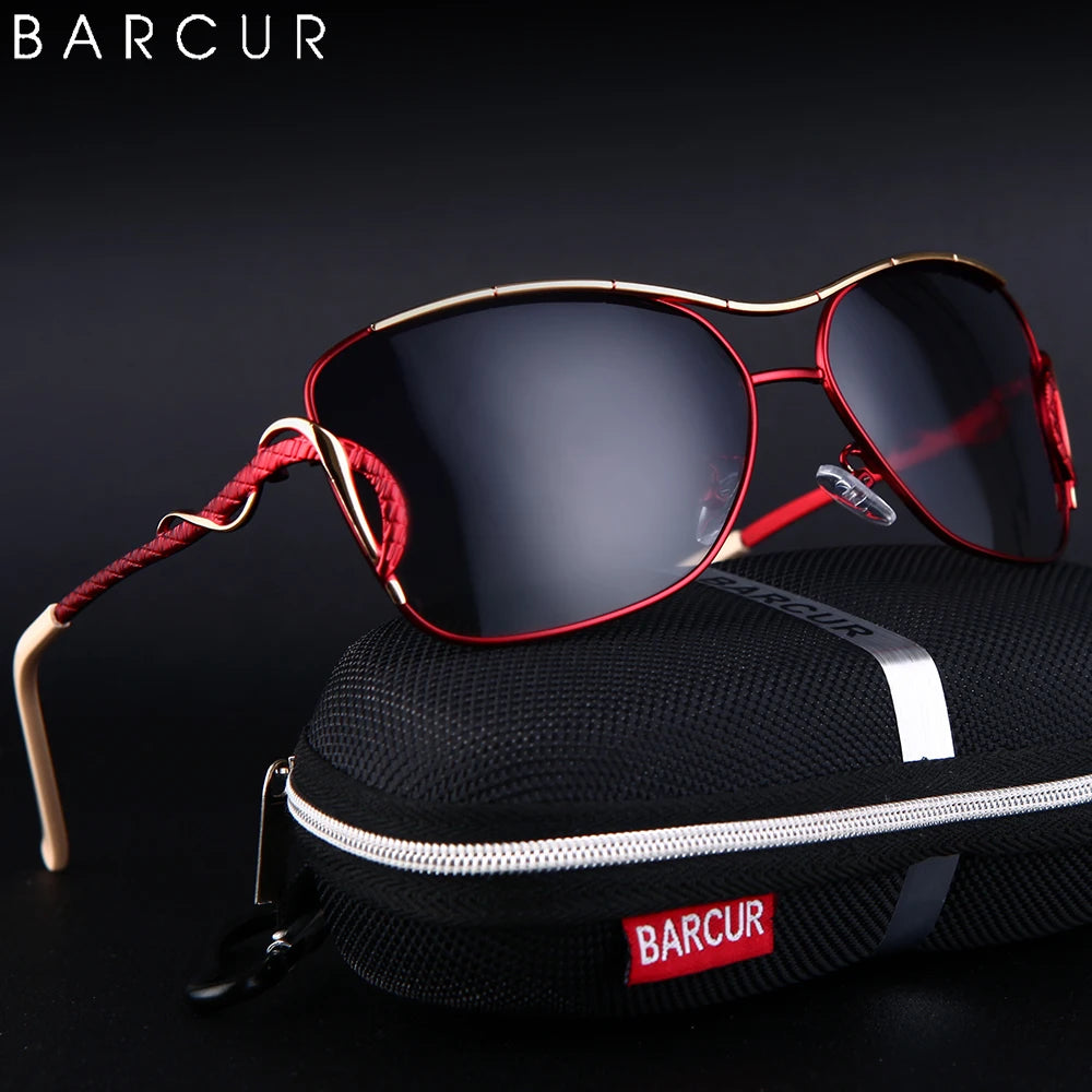 Barcur-óculos de sol femininos, óculos oversized, óculos polarizadores, lente gradiente, proteção uv400