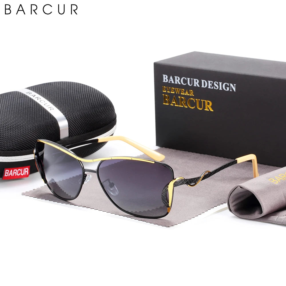 Barcur-óculos de sol femininos, óculos oversized, óculos polarizadores, lente gradiente, proteção uv400
