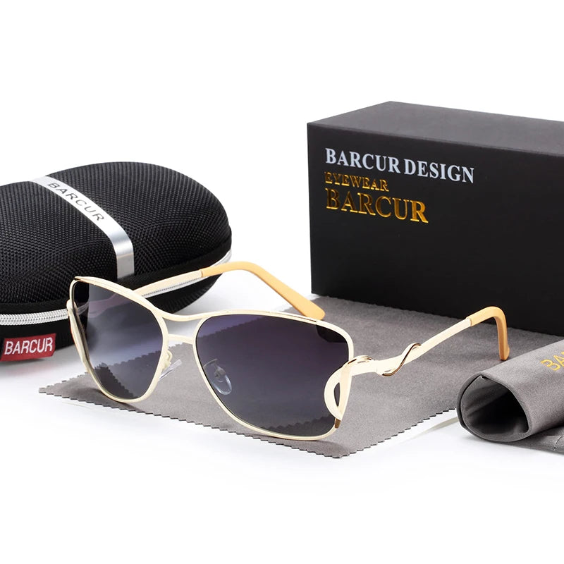 Barcur-óculos de sol femininos, óculos oversized, óculos polarizadores, lente gradiente, proteção uv400
