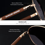 Barrcur design liga de titânio óculos de sol polarizados óculos de sol masculino feminino piloto gradiente óculos espelho tons de sol