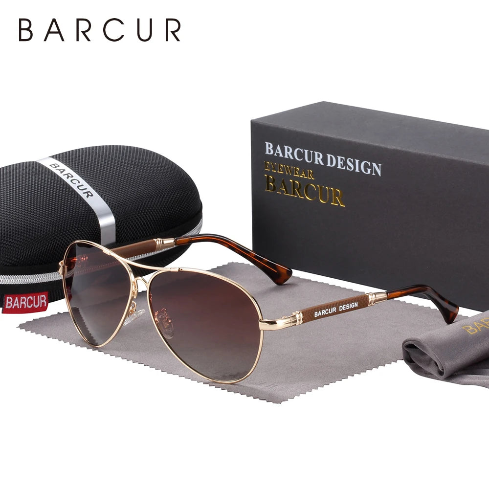 Barrcur design liga de titânio óculos de sol polarizados óculos de sol masculino feminino piloto gradiente óculos espelho tons de sol