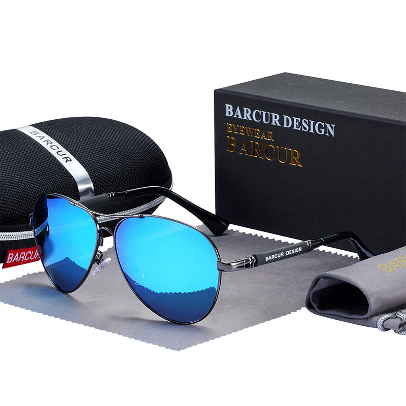 Barrcur design liga de titânio óculos de sol polarizados óculos de sol masculino feminino piloto gradiente óculos espelho tons de sol