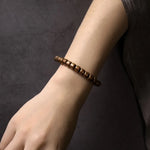 Pulseira de cobre puro martelado artesanal, vintage, artificial, oxidado, estilo rock, metal, unissex, joias para homens e mulheres