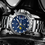 Relogio masculino crrju esporte cronógrafo relógios masculinos marca superior de luxo aço completo relógio quartzo à prova dwaterproof água grande dial relógio masculino