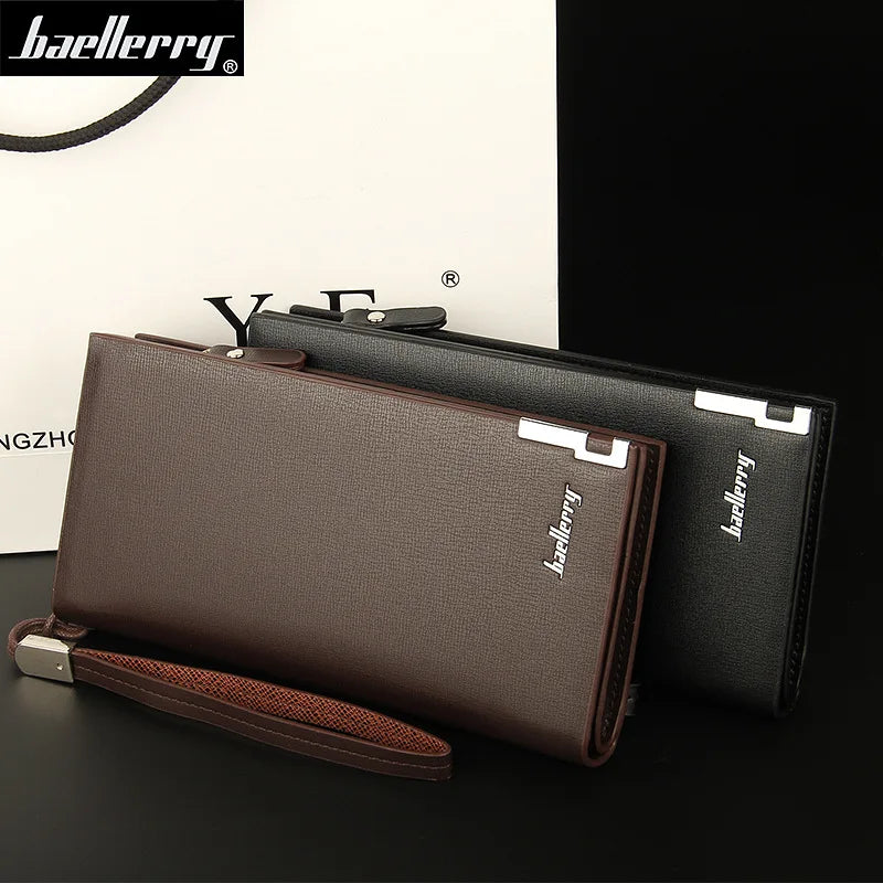 Baellery homens carteiras longas grande capacidade zíper bolsa titular do cartão masculino bolsa moeda bolso marca de luxo carteira embreagem para homem