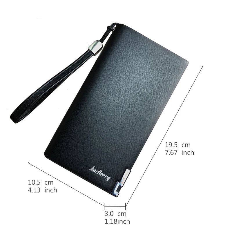 Baellery homens carteiras longas grande capacidade zíper bolsa titular do cartão masculino bolsa moeda bolso marca de luxo carteira embreagem para homem