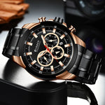 Curren relógios masculinos marca superior grande esporte relógio de luxo militar aço quartzo relógios pulso cronógrafo design ouro relógio masculino
