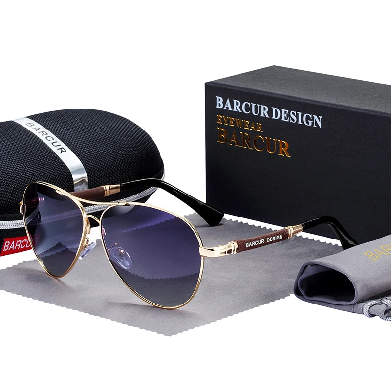 Barrcur design liga de titânio óculos de sol polarizados óculos de sol masculino feminino piloto gradiente óculos espelho tons de sol