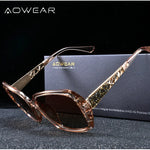 AOWEAR-Luxury Square Oversized Sunglasses for Women, Polarized Brand Design, óculos de sol vintage, tons ao ar livre, óculos para senhoras