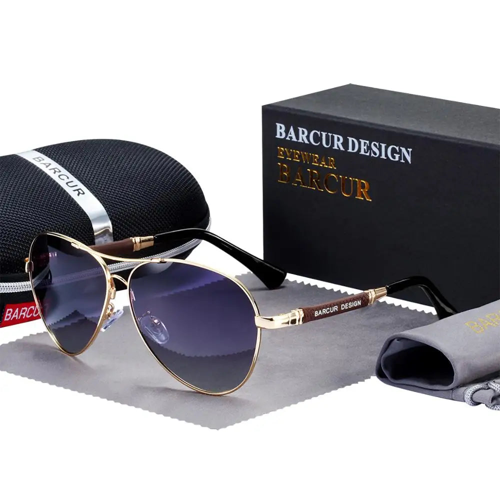 Barrcur design liga de titânio óculos de sol polarizados óculos de sol masculino feminino piloto gradiente óculos espelho tons de sol