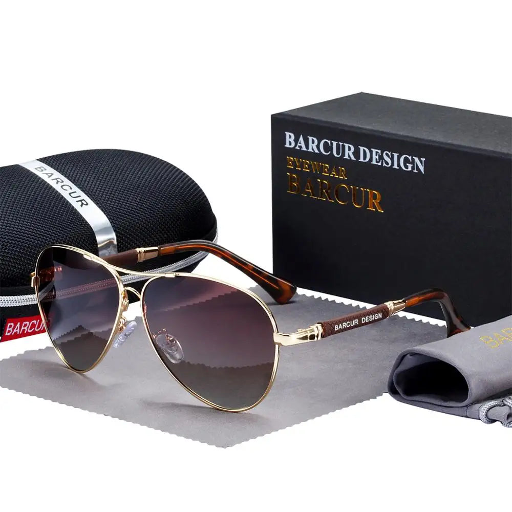 Barrcur design liga de titânio óculos de sol polarizados óculos de sol masculino feminino piloto gradiente óculos espelho tons de sol