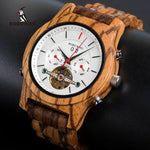 Bobo pássaro relógios mecânicos masculino feminino automático duplo tourbillon relógio de pulso roda balanço metal de madeira relógio relogio
