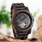 Bobo pássaro relógios mecânicos masculino feminino automático duplo tourbillon relógio de pulso roda balanço metal de madeira relógio relogio