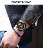 CURREN relógio de pulso masculino, relógio azul de aço inoxidável com pulseira data relógios luxuosos à prova d'água para homens de negócios
