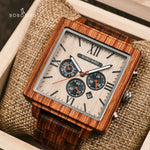 BOBOBIRD-Relógio De Quartzo Com Calendário, Relógios De Madeira Tingida, Relógio De Pulso Personalizado, Leve, Presente Para O Dia Dos Pais