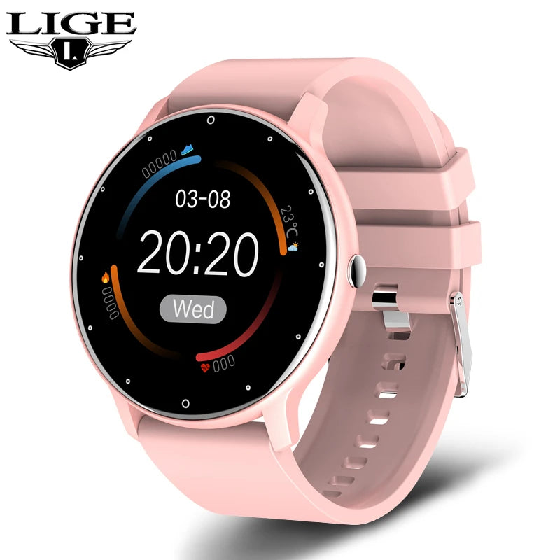 Lige 2025 novo relógio inteligente masculino tela de toque completa esporte fitness relógio ip67 à prova dip67 água bluetooth para android ios smartwatch masculino + caixa