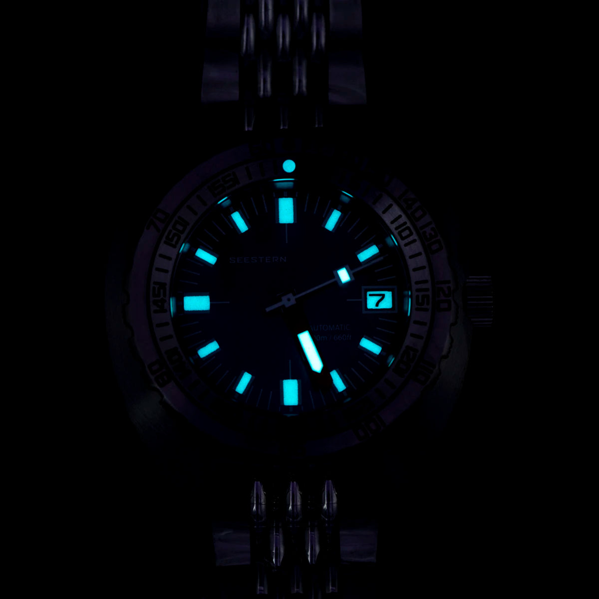 Marca superior mergulhador relógio masculino sub300t automático mecânico vidro de safira luminosa data 200m volta pulseira seestern relógio de pulso retro