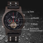 Bobo pássaro relógios mecânicos masculino feminino automático duplo tourbillon relógio de pulso roda balanço metal de madeira relógio relogio