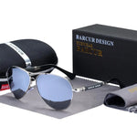 Barrcur design liga de titânio óculos de sol polarizados óculos de sol masculino feminino piloto gradiente óculos espelho tons de sol