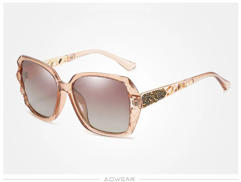 AOWEAR-Luxury Square Oversized Sunglasses for Women, Polarized Brand Design, óculos de sol vintage, tons ao ar livre, óculos para senhoras