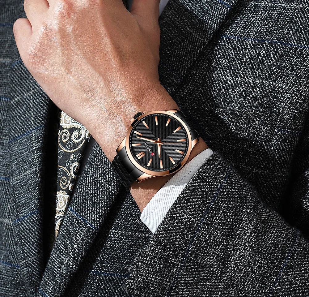 Relogio masculino curren relógios masculinos marca de luxo moda masculina relógio de negócios casual à prova dwaterproof água relógio de pulso de quartzo