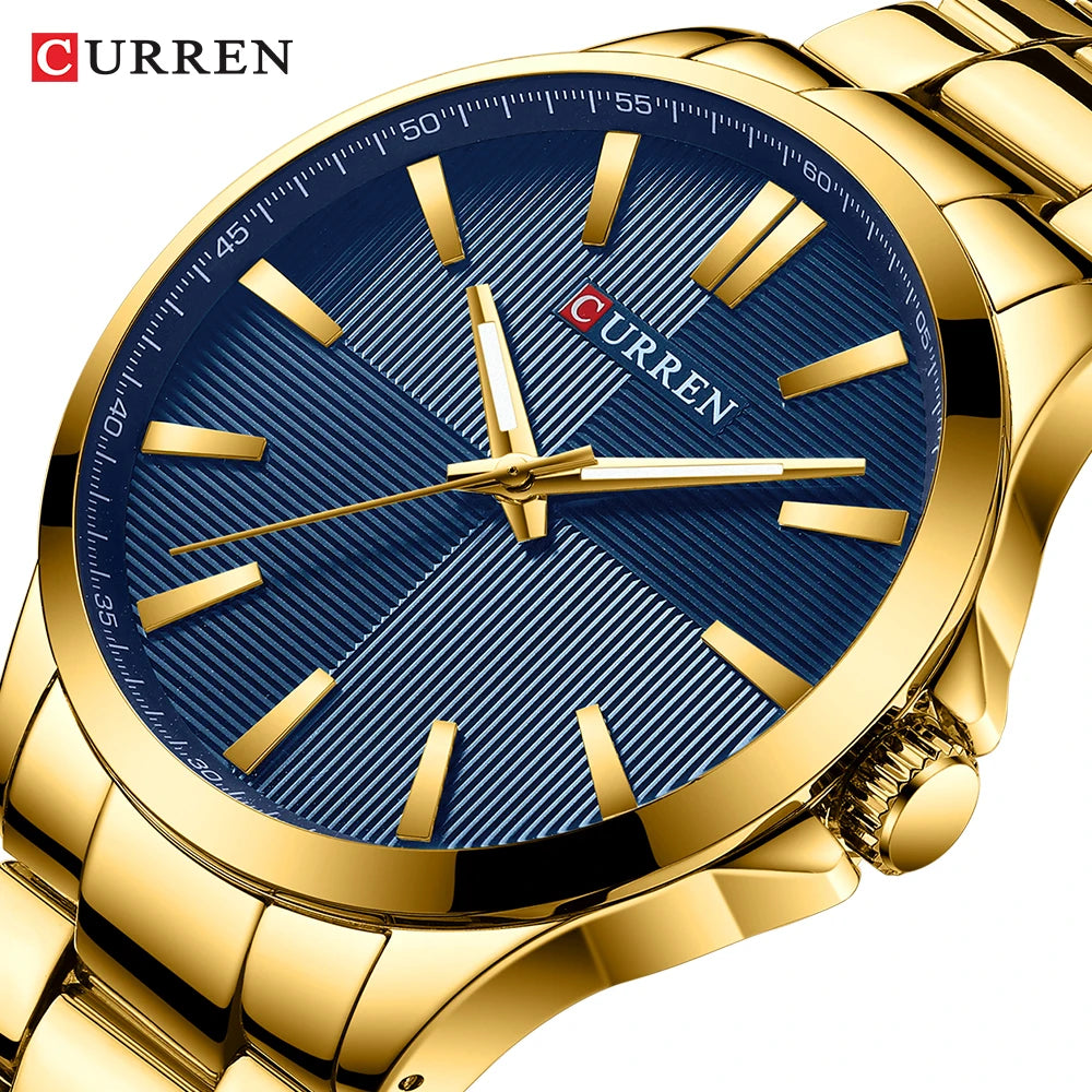 Relogio masculino curren relógios masculinos marca de luxo moda masculina relógio de negócios casual à prova dwaterproof água relógio de pulso de quartzo