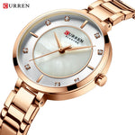 Curren mulher relógios rosa ouro marca superior relógio de luxo feminino quartzo à prova dwaterproof água relógio de pulso senhoras meninas relógios