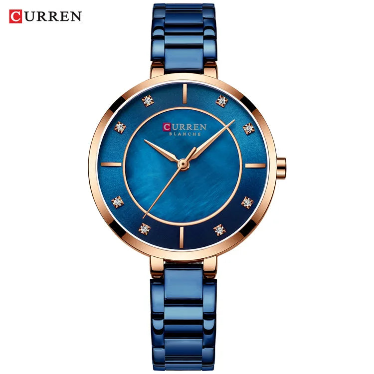 Curren mulher relógios rosa ouro marca superior relógio de luxo feminino quartzo à prova dwaterproof água relógio de pulso senhoras meninas relógios