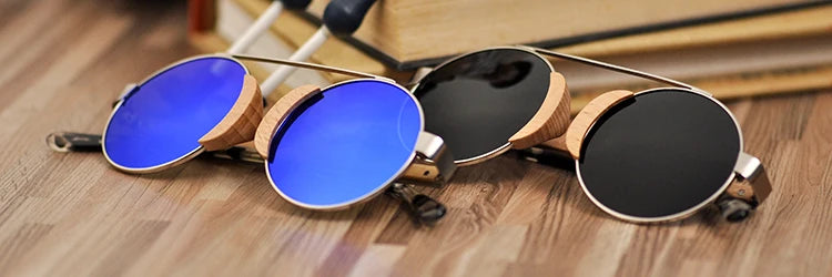 Óculos de sol de madeira bobo bird, óculos de sol infantis, armação de aço inoxidável com caixa de presente de bambu oem
