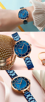 Curren mulher relógios rosa ouro marca superior relógio de luxo feminino quartzo à prova dwaterproof água relógio de pulso senhoras meninas relógios