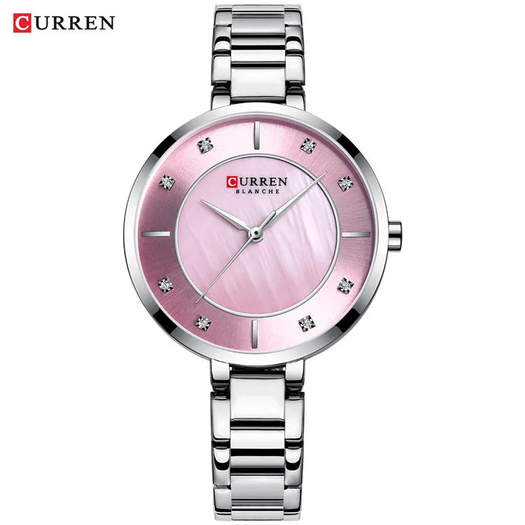 Curren mulher relógios rosa ouro marca superior relógio de luxo feminino quartzo à prova dwaterproof água relógio de pulso senhoras meninas relógios