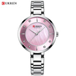 Curren mulher relógios rosa ouro marca superior relógio de luxo feminino quartzo à prova dwaterproof água relógio de pulso senhoras meninas relógios