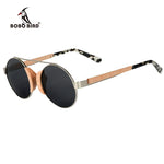Óculos de sol de madeira bobo bird, óculos de sol infantis, armação de aço inoxidável com caixa de presente de bambu oem