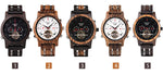 Bobo pássaro relógios mecânicos masculino feminino automático duplo tourbillon relógio de pulso roda balanço metal de madeira relógio relogio