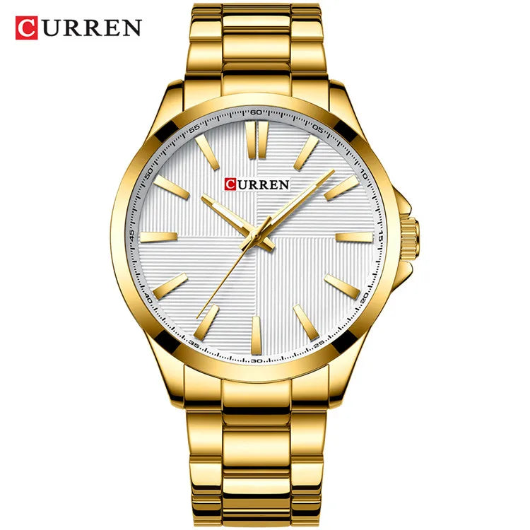 Relogio masculino curren relógios masculinos marca de luxo moda masculina relógio de negócios casual à prova dwaterproof água relógio de pulso de quartzo