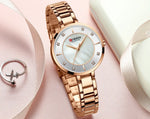 Curren mulher relógios rosa ouro marca superior relógio de luxo feminino quartzo à prova dwaterproof água relógio de pulso senhoras meninas relógios
