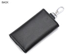 Chaveiro de couro genuíno das mulheres dos homens titular chave organizador bolsa vaca divisão chave do carro carteira governanta caso chave mini saco cartão