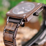 Bobo Bird-Relógio De Madeira Para Homens, Relógio De Pulso Quadrado, Movimento Japonês Seiko, Marca De Luxo, Caixa De Presente