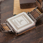 Bobo Bird-Relógio De Madeira Para Homens, Relógio De Pulso Quadrado, Movimento Japonês Seiko, Marca De Luxo, Caixa De Presente