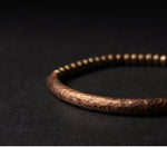 Pulseira de cobre puro martelado artesanal, vintage, artificial, oxidado, estilo rock, metal, unissex, joias para homens e mulheres