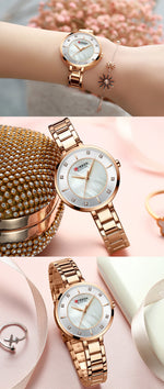Curren mulher relógios rosa ouro marca superior relógio de luxo feminino quartzo à prova dwaterproof água relógio de pulso senhoras meninas relógios