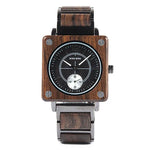 Bobo Bird-Relógio De Madeira Para Homens, Relógio De Pulso Quadrado, Movimento Japonês Seiko, Marca De Luxo, Caixa De Presente