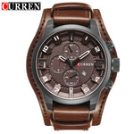 Novos relógios curren marca de luxo relógio masculino pulseira de couro moda quartzo-relógio casual esportes relógio de pulso data relojes 8225