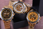 Vencedor mecânico esporte design moldura relógio de moda dos homens relógios topo marca luxo montre homme relógio masculino esqueleto automático