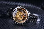 Vencedor mecânico esporte design moldura relógio de moda dos homens relógios topo marca luxo montre homme relógio masculino esqueleto automático