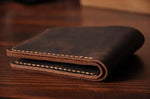 Feito à mão do vintage cavalo louco couro genuíno dos homens carteira bolsa de couro curto cartão carteira para masculino clipes de dinheiro saco de dinheiro