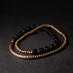Pulseira de cobre puro martelado artesanal, vintage, artificial, oxidado, estilo rock, metal, unissex, joias para homens e mulheres