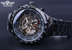 Vencedor mecânico esporte design moldura relógio de moda dos homens relógios topo marca luxo montre homme relógio masculino esqueleto automático